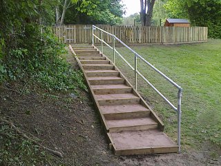 Ysgol Porth Y Felin Nursery: Timber Enclosure, Steps & Handrail
